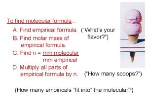 To find molecular formula A Find empirical formula