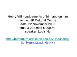 Henry VIII Judgements of him and on him