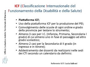 Ufficio Scolastico Ambito Territoriale di Mantova ICF Classificazione