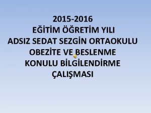 2015 2016 ETM RETM YILI ADSIZ SEDAT SEZGN