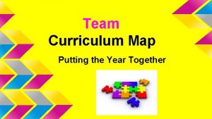 Team Curriculum Map Putting the Year Together Curriculum