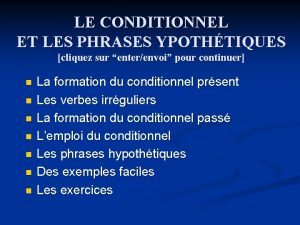 Phrases hypothétiques exemples