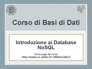 Corso di Basi di Dati Introduzione ai Database