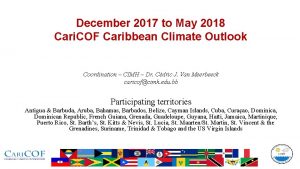 December 2017 to May 2018 Cari COF Caribbean