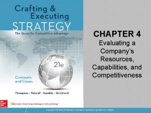 CHAPTER 4 Evaluating a Companys Resources Capabilities and