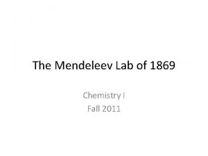 Mendeleev lab of 1869