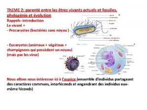 Th EME 2 parent entre les tres vivants