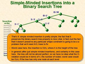 SimpleMinded Insertions into a Binary Search Tree GM
