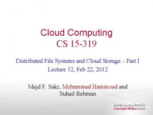 Distributed file system in cloud computing