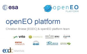 open EO platform Christian Briese EODC open EO