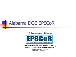 Alabama DOE EPSCo R U S Department of