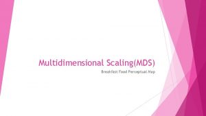 Multidimensional ScalingMDS Breakfast Food Perceptual Map The ranking
