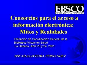 Consorcios para el acceso a informacin electrnica Mitos