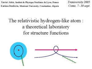 Xavier Artru Institut de Physique Nuclaire de Lyon