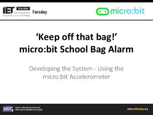 Keep off that bag micro bit School Bag