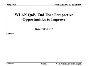 May 2013 doc IEEE 802 11 130545 r