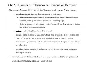 Chp 5 Hormonal Influences on Human Sex Behavior