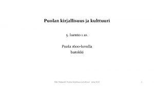 Barokki kirjallisuus