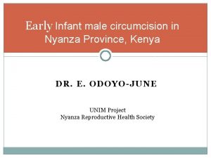Early Infant male circumcision in Nyanza Province Kenya