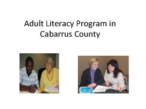 Adult Literacy Program in Cabarrus County Training for