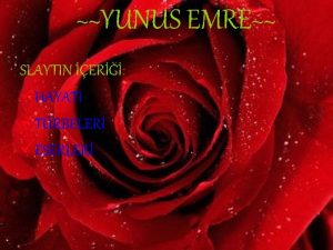 YUNUS EMRE SLAYTIN ER HAYATI TRBELER ESERLER HAYATI