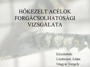 HKEZELT ACLOK FORGCSOLHATSGI VIZSGLATA Ksztettk Lindwurm dm Magyar