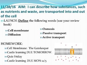 112816 AIM I can describe how substances such
