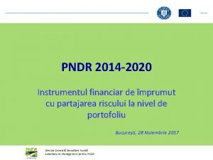 PNDR 2014 2020 Instrumentul financiar de mprumut cu