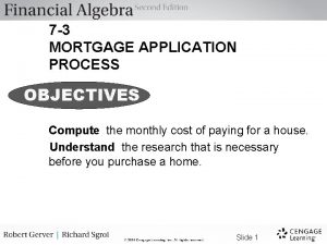 7-3 mortgage application process