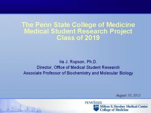 Penn state college of medicine msr