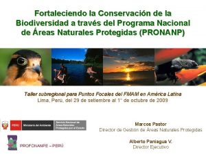 Fortaleciendo la Conservacin de la Biodiversidad a travs