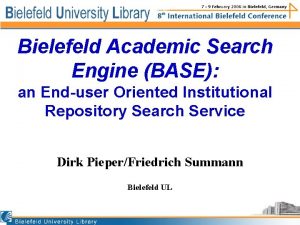 Bielefeld academic search engine