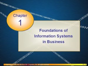 Chapter 1 Foundations of Information Systems in Business