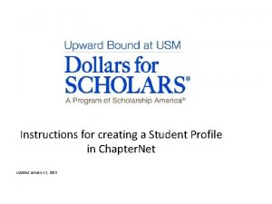 Instructions for creating a Student Profile in Chapter