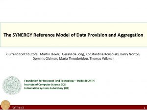 The SYNERGY Reference Model of Data Provision and