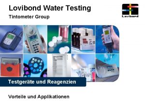 Lovibond Water Testing Tintometer Group Testgerte und Reagenzien