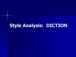 Diction analysis