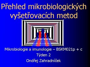 Pehled mikrobiologickch vyetovacch metod Mikrobiologie a imunologie BSKM