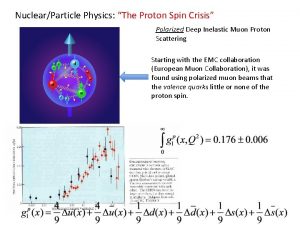 NuclearParticle Physics The Proton Spin Crisis Polarized Deep