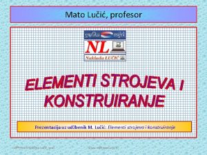 Mato Lui profesor Prezentacija uz udbenik M Lui