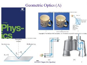 Geometric Optics A PHY 2054 Chapter 25 A