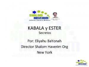 KABALA y ESTER Secretos Por Eliyahu Ba Yonah