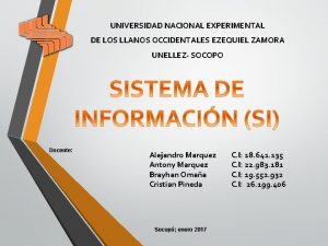 UNIVERSIDAD NACIONAL EXPERIMENTAL DE LOS LLANOS OCCIDENTALES EZEQUIEL