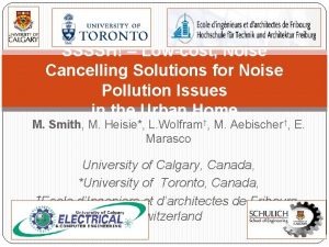 SSSSH Lowcost Noise Cancelling Solutions for Noise Pollution