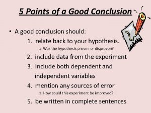 How to start a good conclusion