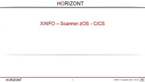 HORIZONT XINFO Scanner z OS CICS HORIZONT 1