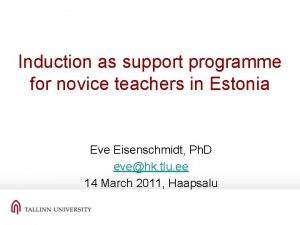 Induction as support programme for novice teachers in