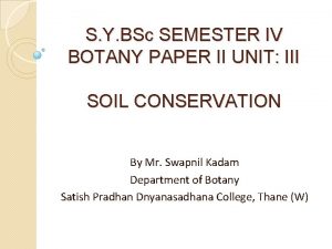 S Y BSc SEMESTER IV BOTANY PAPER II