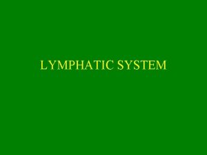 LYMPHATIC SYSTEM LYMPHATIC SYSTEM IS LYMPH VESSELS LYMPH