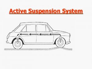 Active Suspension System Suspension Systems n Conventional suspension